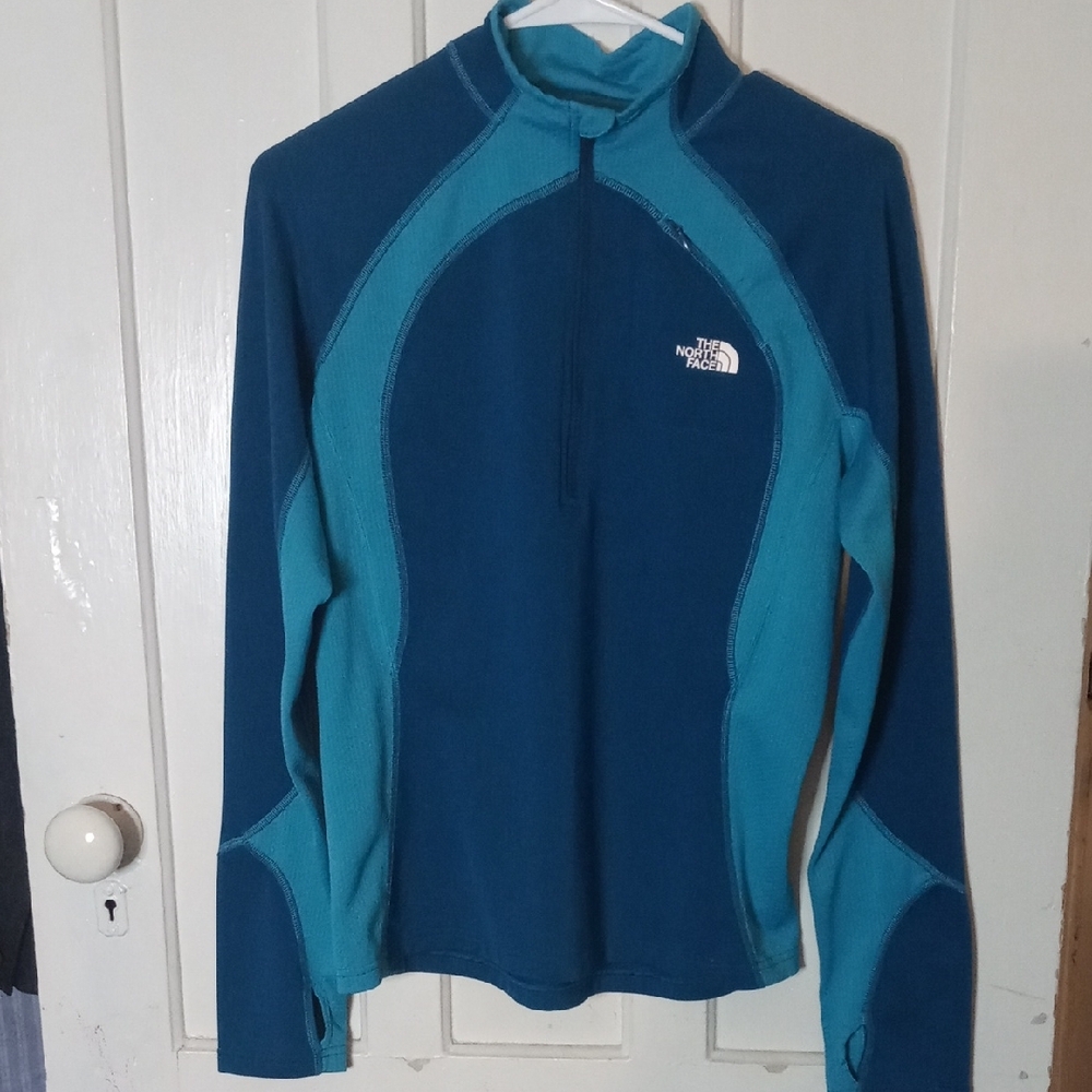 The North Face Blue Fitted Sweatshirt with Mandarin Collar